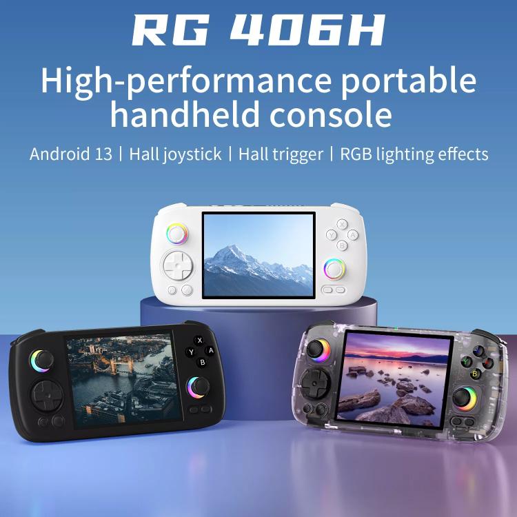 ANBERNIC RG406H Wireless HD Touch Screen Handheld Game Console, Memory: Standard+128G(Transparent Purple)