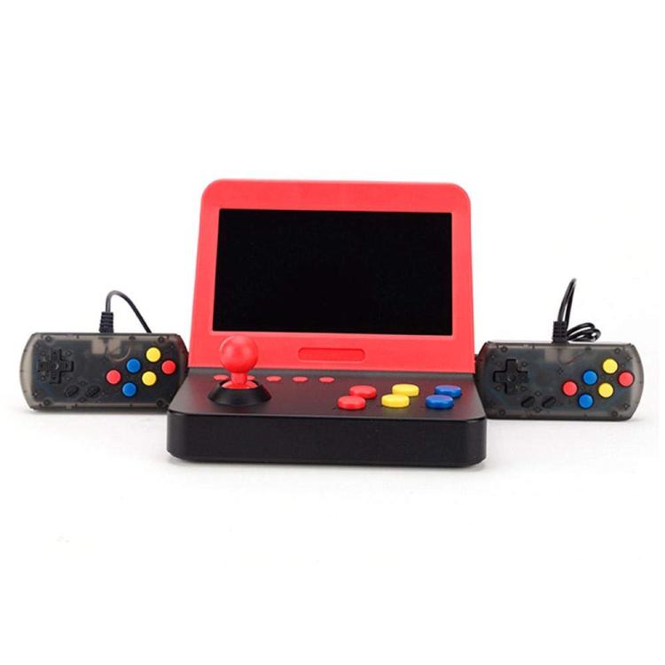 AMPOWN RETRO 7 inch Large Screen Handheld Console Rocker Game Player Open Source Retro Arcade, With Dual Grip(Black Red)
