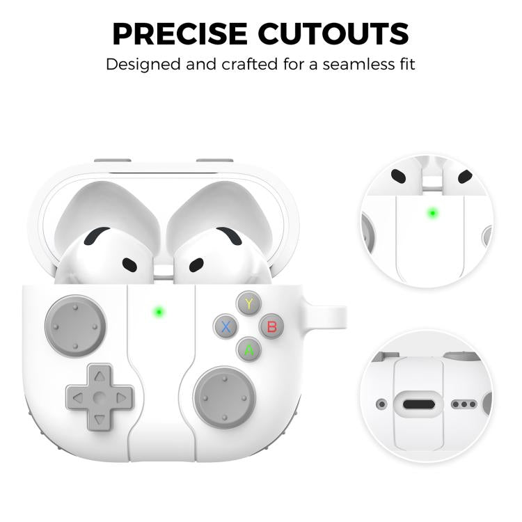 For AirPods 4 AhaStyle WG166 Personalised Game Console Shape Silicone Protective Case(Black)