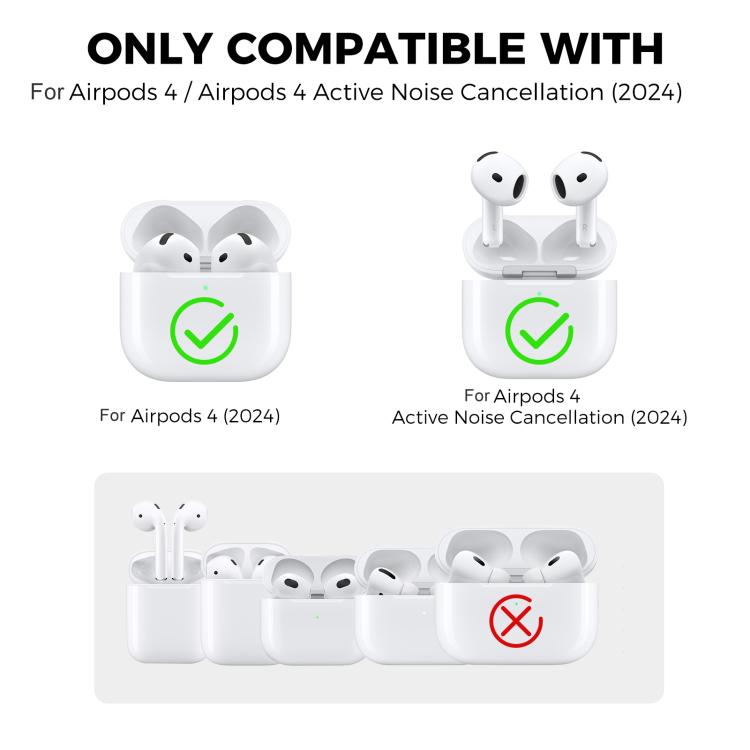 For AirPods 4 AhaStyle WG166 Personalised Game Console Shape Silicone Protective Case(Black)