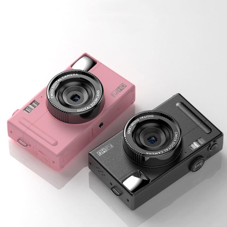 AMKOV CD-R1 24MP HD Pixel Shooting Student Camera 1080P Video Recording CCD Photo Video HD Camera(Pink)
