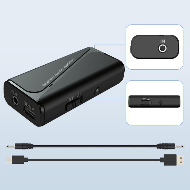 Bluetooth 5.4 Audio Common Ground Isolator Receiver Anti-interference Noise Reducer, M29