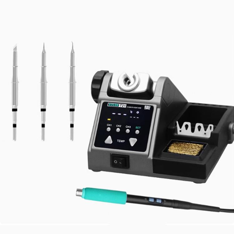 SUGON T21 Constant Temperature Soldering Station 120W High Power Soldering Iron With I/IS/K Tip Nozzle, Spec: 210 Handle(US Plug)