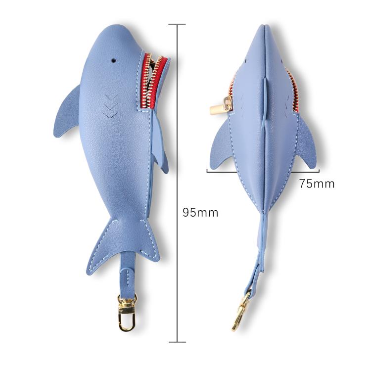 Hallmo Universal Shark-Shaped Key Protective Cover Multifunctional Car Key Storage Bag, Color: Dark Blue