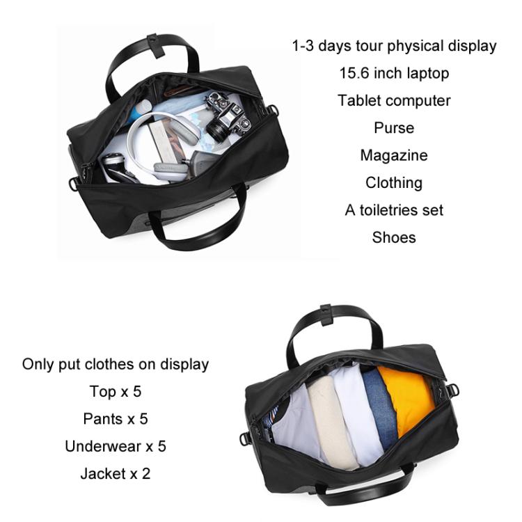 Ozuko 20 Inch Travel Business Foldable Waterproof Handbag(Dark Gray)