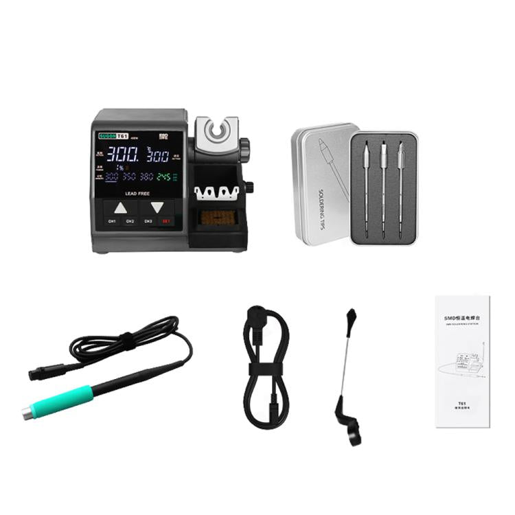 SUGON T61+T245 Handle+470 Tips x 3 Precision Soldering Station 400W High Power Soldering Iron(US Plug)