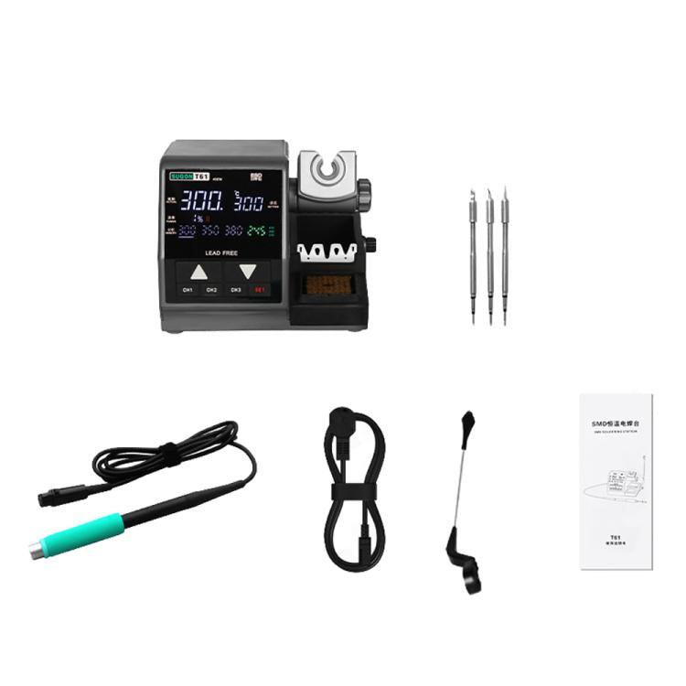 SUGON T61+T245 Handle+245 Tips x 3 Precision Soldering Station 400W High Power Soldering Iron(EU Plug)