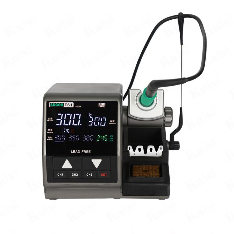 SUGON T61+T245 Handle+470 Tips x 3 Precision Soldering Station 400W High Power Soldering Iron(US Plug)