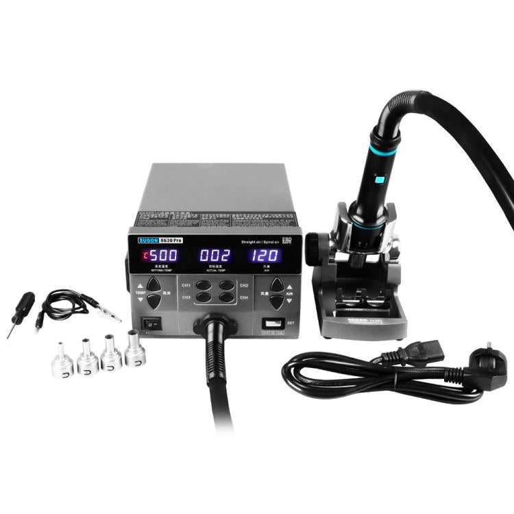 SUGON 8630 Pro Large Wind Power Cell Phone Repair CPU Digital Display Hot Air Soldering Station EU Plug