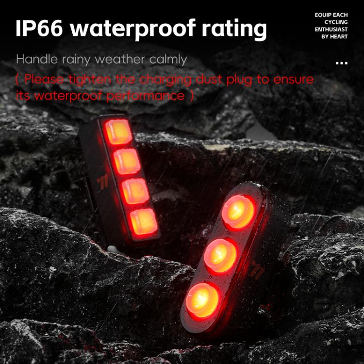WEST BIKING Bicycle Night Riding Long Endurance Warning Brake Taillight, Style: Round Light Smart