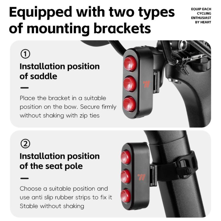 WEST BIKING Bicycle Night Riding Long Endurance Warning Brake Taillight, Style: Round Light Smart