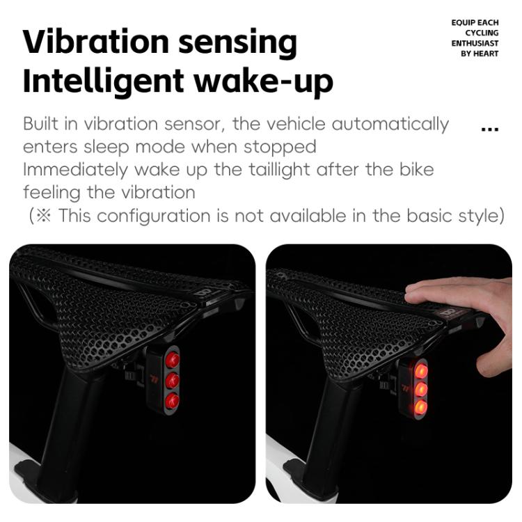 WEST BIKING Bicycle Night Riding Long Endurance Warning Brake Taillight, Style: Square Light Basic