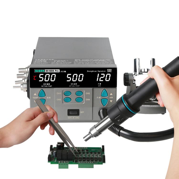 SUGON 8610DX-Pro 1000W Digital Display Hot Air Welding Station Cell Phone Repair Welding EU Plug