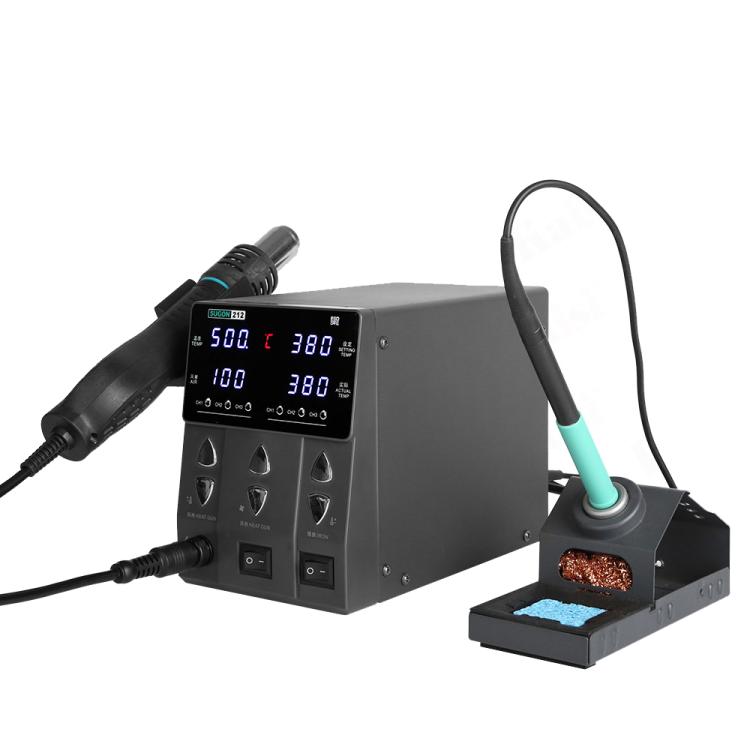 SUGON 212 2 In 1 Soldering Iron Dual Display Cell Phone Repair Hot Air Constant Temperature Soldering Station Combination Set EU Plug