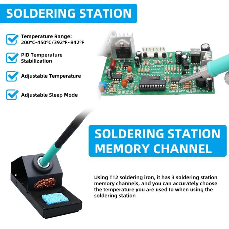 SUGON 212 2 In 1 Soldering Iron Dual Display Cell Phone Repair Hot Air Constant Temperature Soldering Station Combination Set US Plug