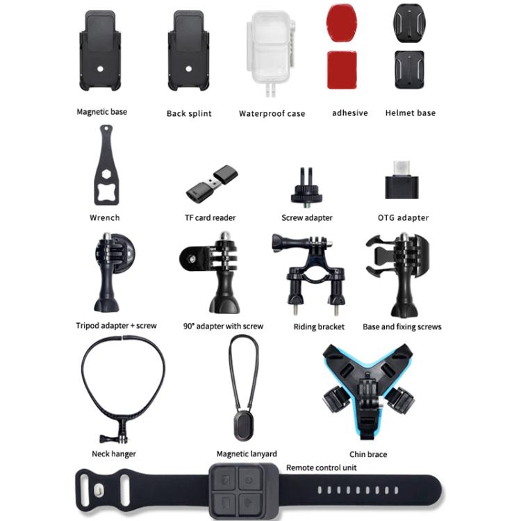 SOOCOO SAW1 Pro No Memory Card 4K HD Anti-Shake Waterproof Motorcycle Riding Recorder Chest Head Mounted Diving Thumb Camera