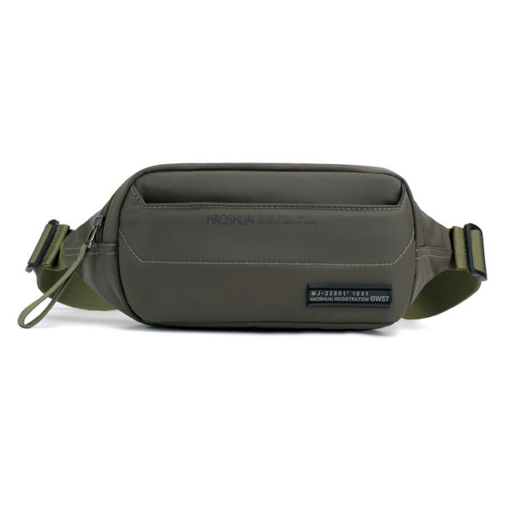 HAOSHUAI Men Outdoor Running Waist Bag Casual Chest Pouch Messenger Bag(Army Green)