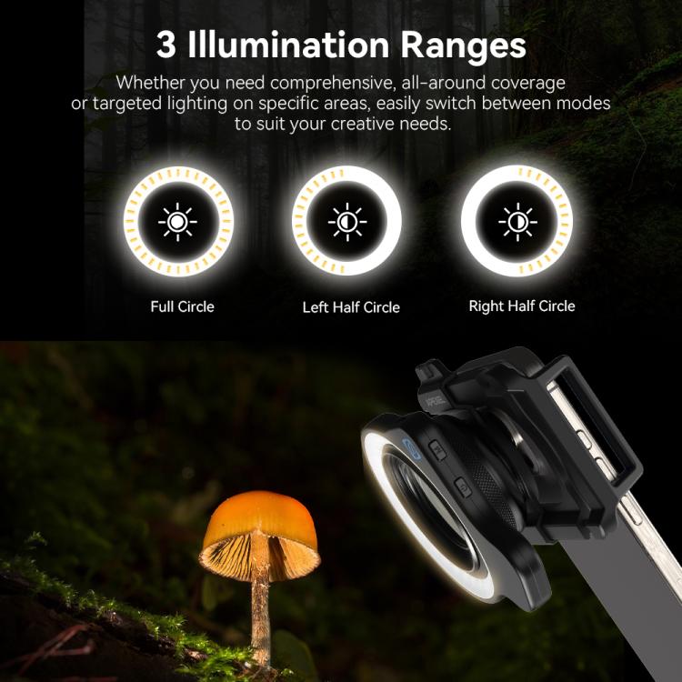 APEXEL APL-FL26 Jewelry Food Still Life Tri-color 9-speed Slim Ring Macro Photography Fill Light