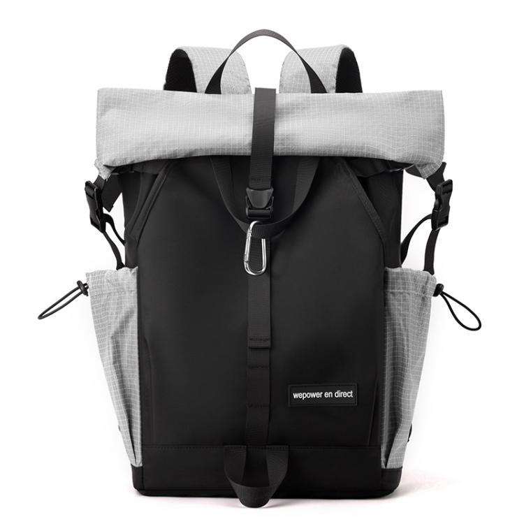 WEPOWER  Men and Women Contrast Color Backpack for Commuting Large-capacity Casual Bag(Gray)