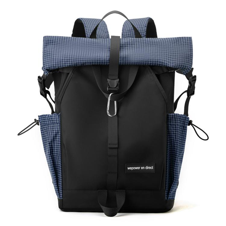 WEPOWER  Men and Women Contrast Color Backpack for Commuting Large-capacity Casual Bag(Deep Blue)