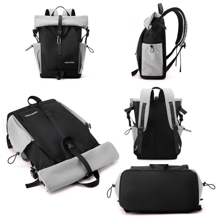 WEPOWER  Men and Women Contrast Color Backpack for Commuting Large-capacity Casual Bag(Gray)