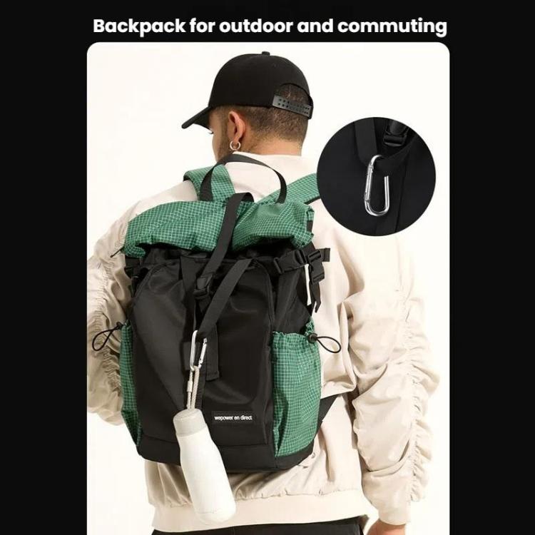WEPOWER  Men and Women Contrast Color Backpack for Commuting Large-capacity Casual Bag(Gray)