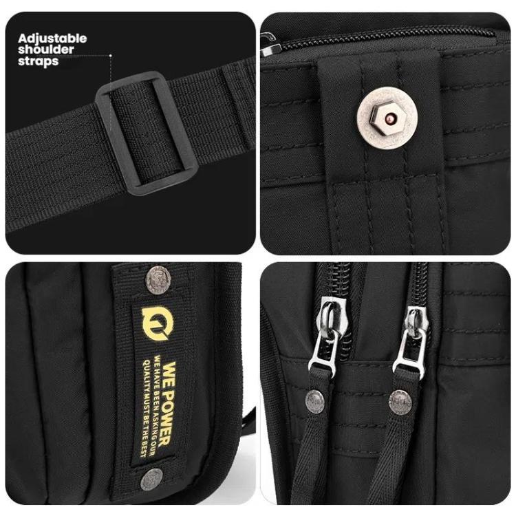 WEPOEWR Commuting Chest Bag Outdoor Cycling Leggings Pouch Portable Waist Messenger Shoulder Bag(Black)