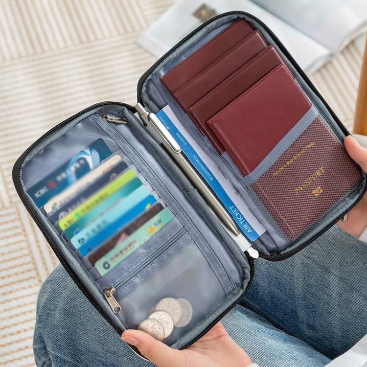 TRAVEL SEASON RFID Anti-theft Passport Clip ID Bag Waterproof Protective Case Travel Organizer Bag, Color: Small Black