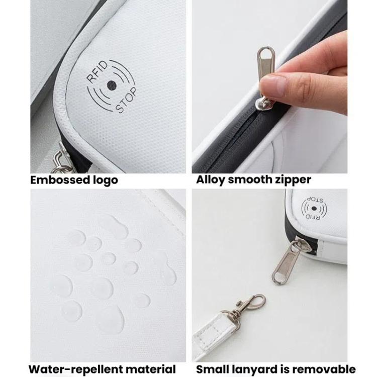 TRAVEL SEASON RFID Anti-theft Passport Clip ID Bag Waterproof Protective Case Travel Organizer Bag, Color: Small Black