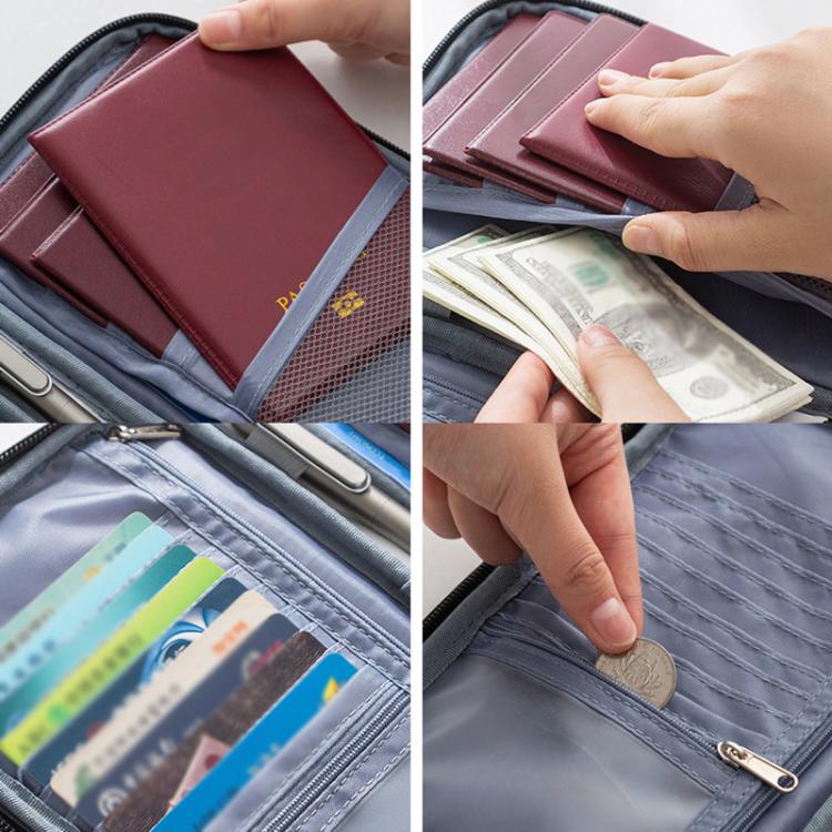 TRAVEL SEASON RFID Anti-theft Passport Clip ID Bag Waterproof Protective Case Travel Organizer Bag, Color: Large Black