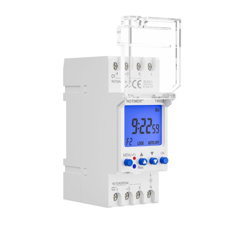 SINOTIMER  TM922-4 12V 16A 2-Way Dual-Channel Second Control 7-Day Timing Switch Module DIN Mounted Timer