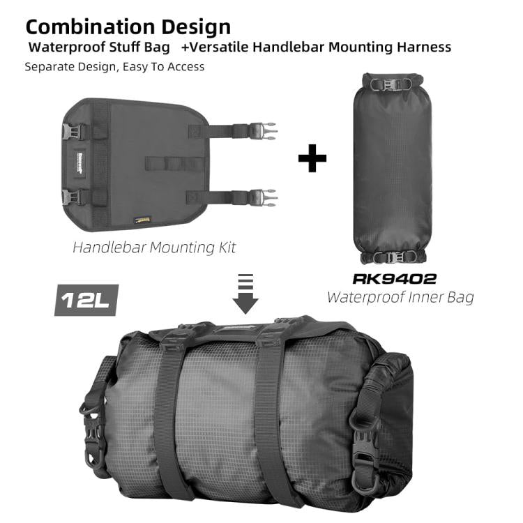 Rhinowalk RK9400 Large-capacity Outdoor Bicycle Riding Waterproof Front Bag(Black)