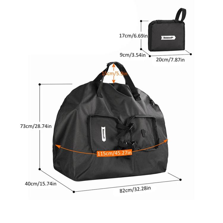 Rhinowalk RF203BK 20-inch Folding Bicycle Waterproof Storage Bag Bicycle Handbag(Black)