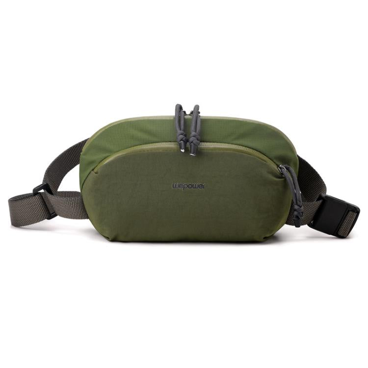 WEPOEWR Men Chest Bag Personalized Commuter Shoulder Bag Mobile Phone Waist Pack(Green)