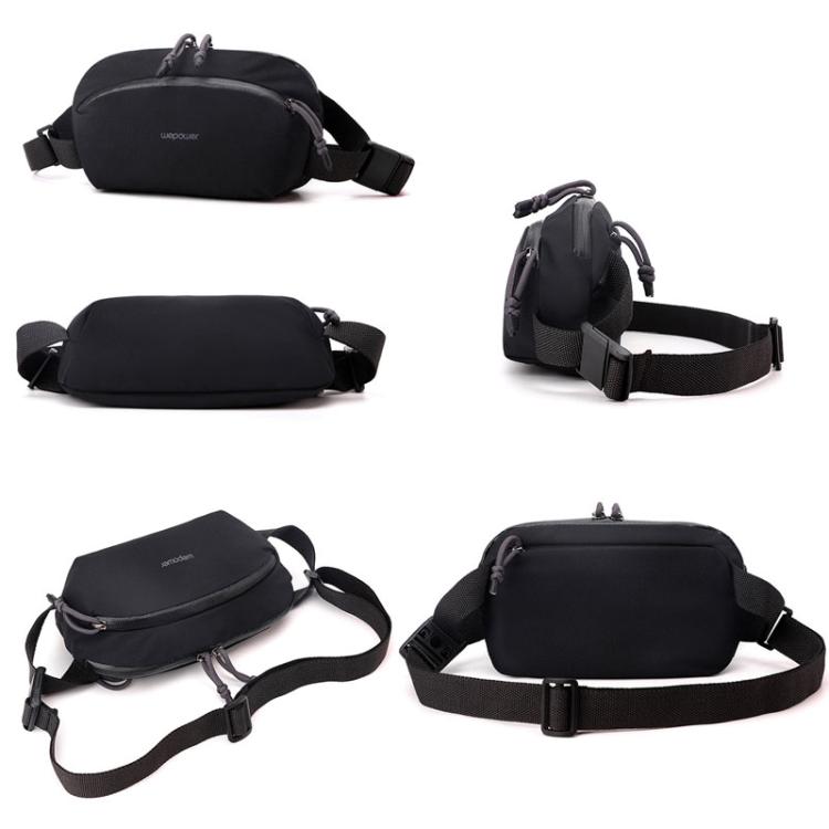 WEPOEWR Men Chest Bag Personalized Commuter Shoulder Bag Mobile Phone Waist Pack(Black)