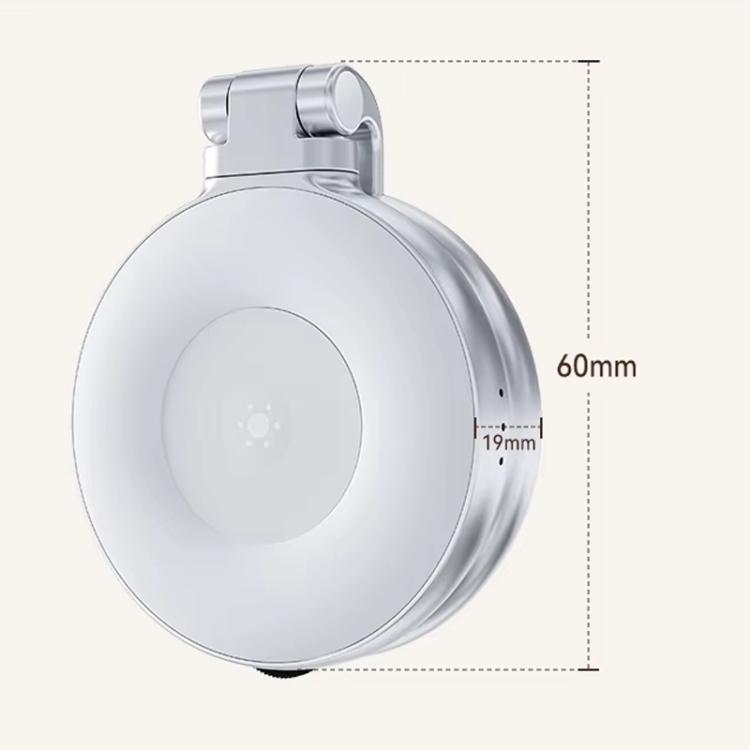 TELESIN S5-BGD-01 Mini Phone Magnetic Beauty Replacement Light Tri-Color Temperature Portable Selfie Mirror Rotating Stretching Pocket Lamp (Silver)