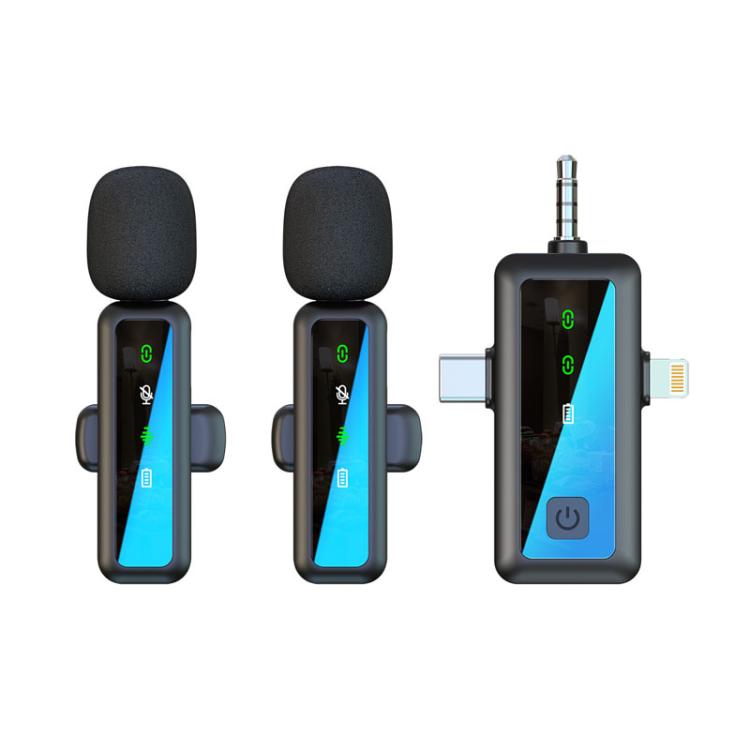 H65 3 In 1 Lavalier Wireless Microphone Outdoor Broadcast Noise Canceling Sports Camera Microphone, Single Mic, Dual Mic
