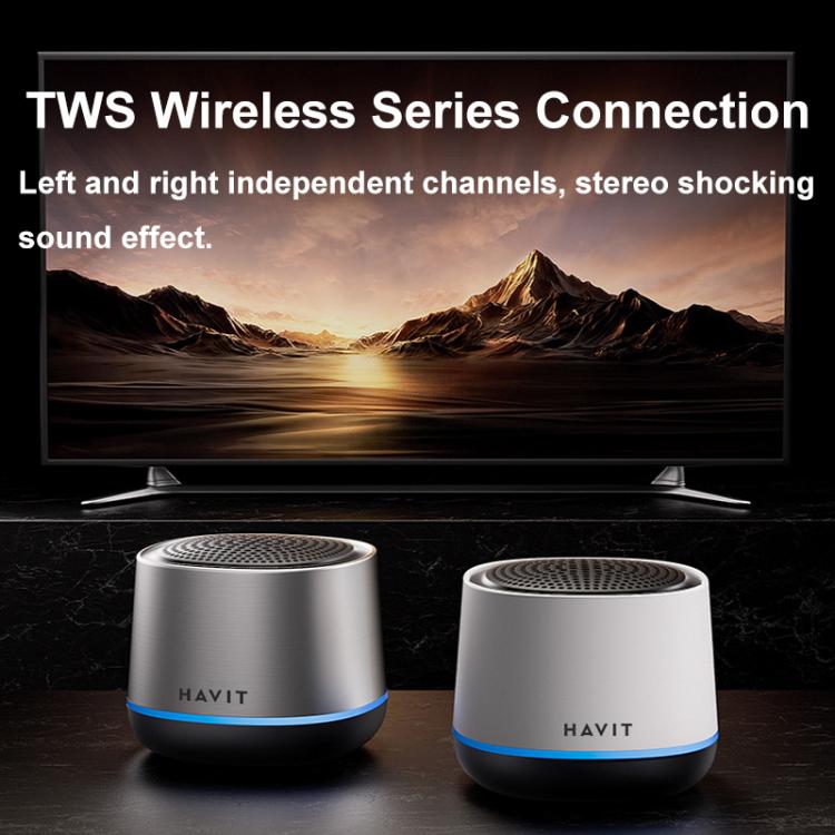 Havit M8 Mini TWS Wireless Bluetooth Speaker Home Subwoofer(Silver)