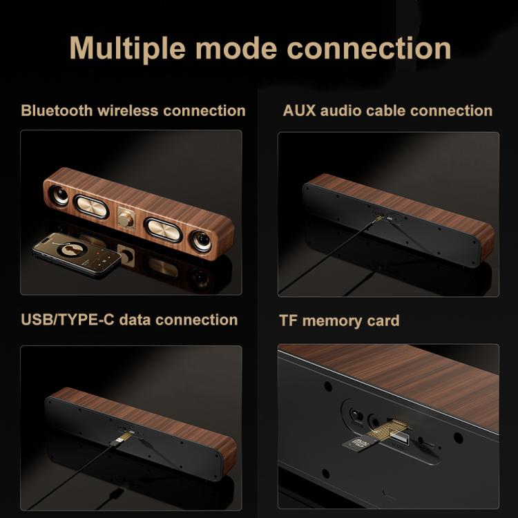 Havit M16 Retro HIFI Stereo Desktop Wireless Bluetooth Speaker(Wood Grain Color)