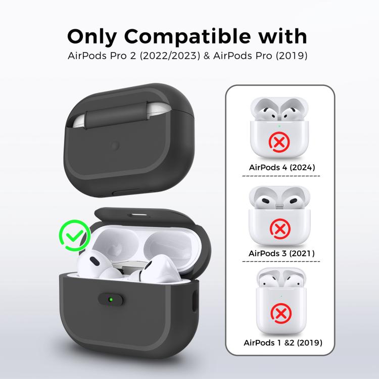 For AirPods Pro / Pro 2 AhaStyle JY17 Silicone Lock Protective Case(Black)