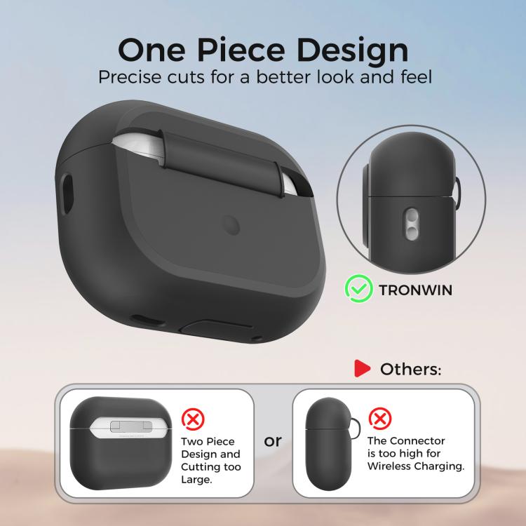 For AirPods Pro / Pro 2 AhaStyle JY17 Silicone Lock Protective Case(Black)