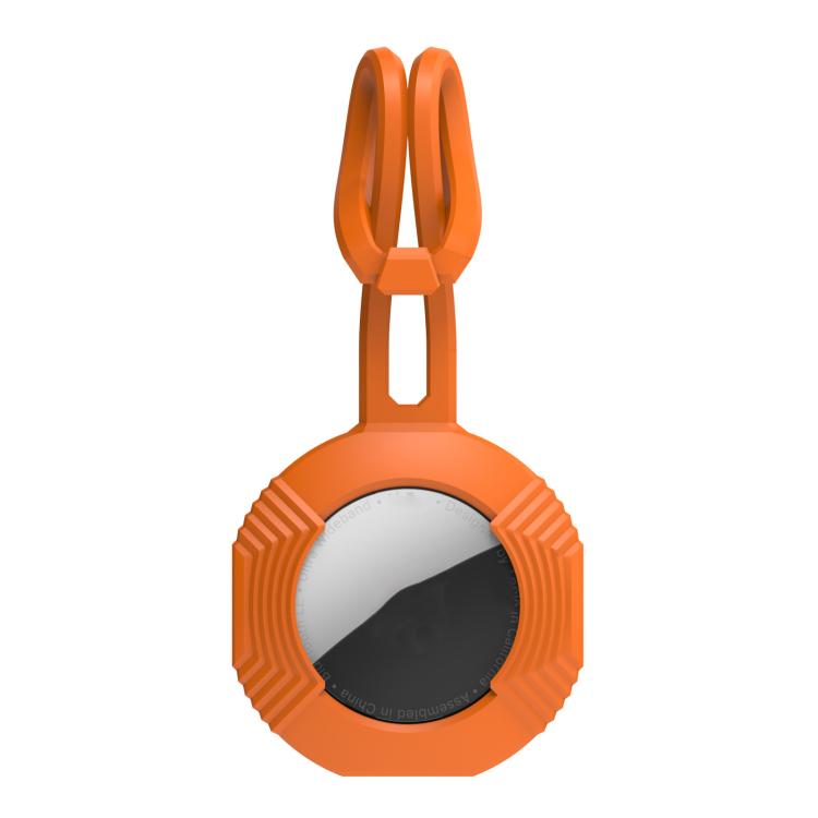 For AirTag 2nd Gen / AirTag 1st Gen AhaStyle PT164 Silicone Protective Cover Easy Carry Fixed Tracker Shell Backpack Pendant(Orange)