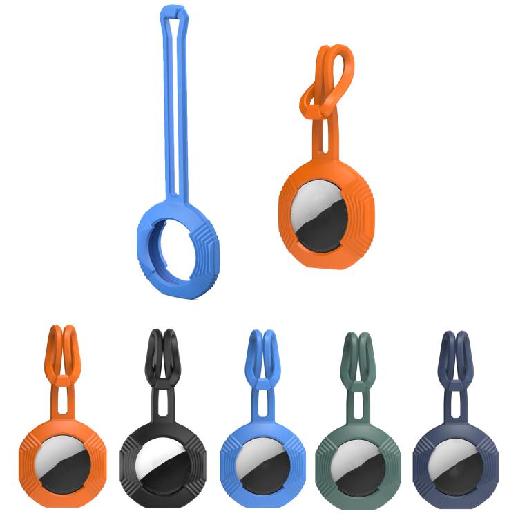 For AirTag 2nd Gen / AirTag 1st Gen AhaStyle PT164 Silicone Protective Cover Easy Carry Fixed Tracker Shell Backpack Pendant(Orange)