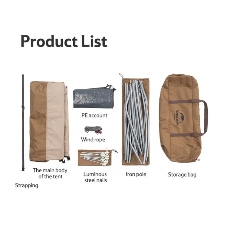 Naturehike Outdoor Light Single Changing Tent Shower Room Foldable Mobile Toilet(Dark Brown)