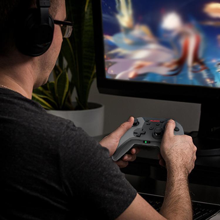 Ajazz AG180 Wireless Bluetooth + Wired Dual Mode Gamepad For Switch / PC / Android / IOS(Blue Red)