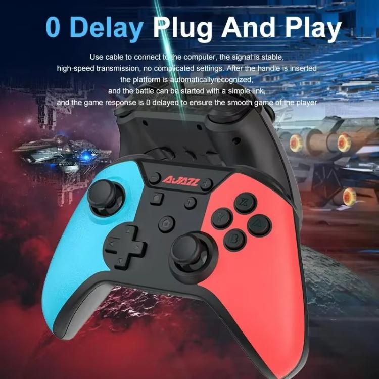 Ajazz AG180 Wireless Bluetooth + Wired Dual Mode Gamepad For Switch / PC / Android / IOS(Black Gray)