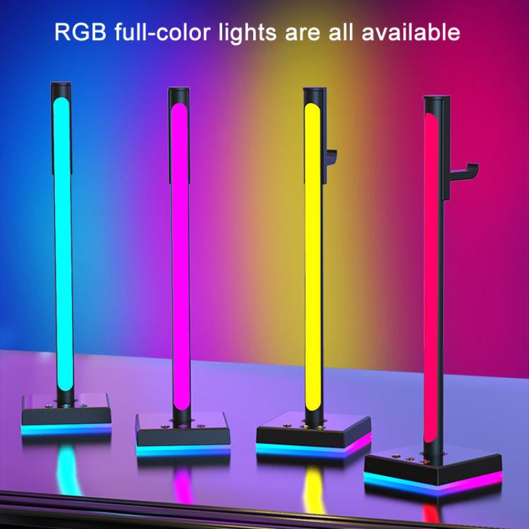 Ajazz ABL190 Pickup Ambient Light Headphone Holder RGB Desktop Ambient Music Lights(Black)