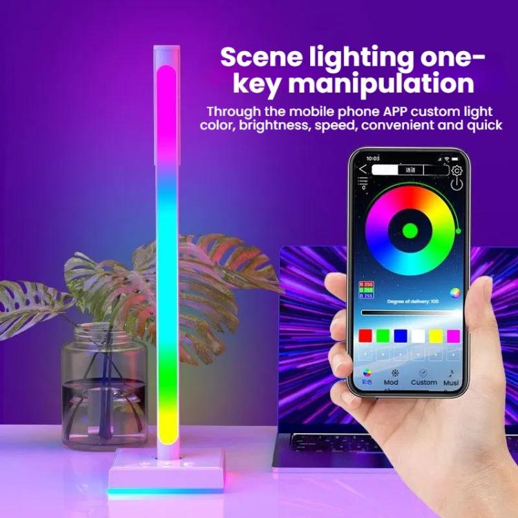 Ajazz ABL190 Pickup Ambient Light Headphone Holder RGB Desktop Ambient Music Lights(White)