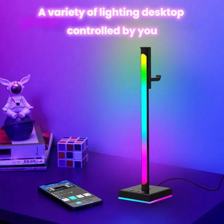Ajazz ABL190 Pickup Ambient Light Headphone Holder RGB Desktop Ambient Music Lights(White)