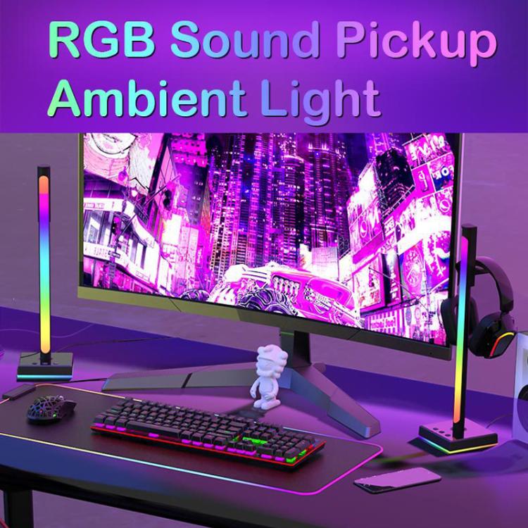 Ajazz ABL190 Pickup Ambient Light Headphone Holder RGB Desktop Ambient Music Lights(White)